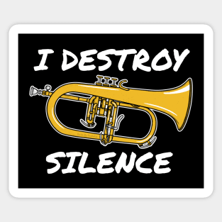 I Destroy Silence Flugelhorn Player Hornist Brass Musician Sticker